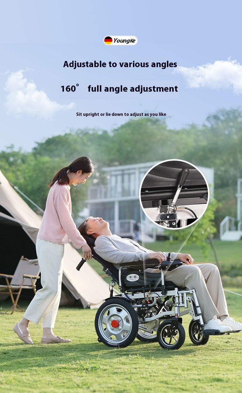 Adjustable Electric Wheelchair Foldable Lightweight Elderly Disabled Intelligent Automatic Lying Four-Wheel Scooter