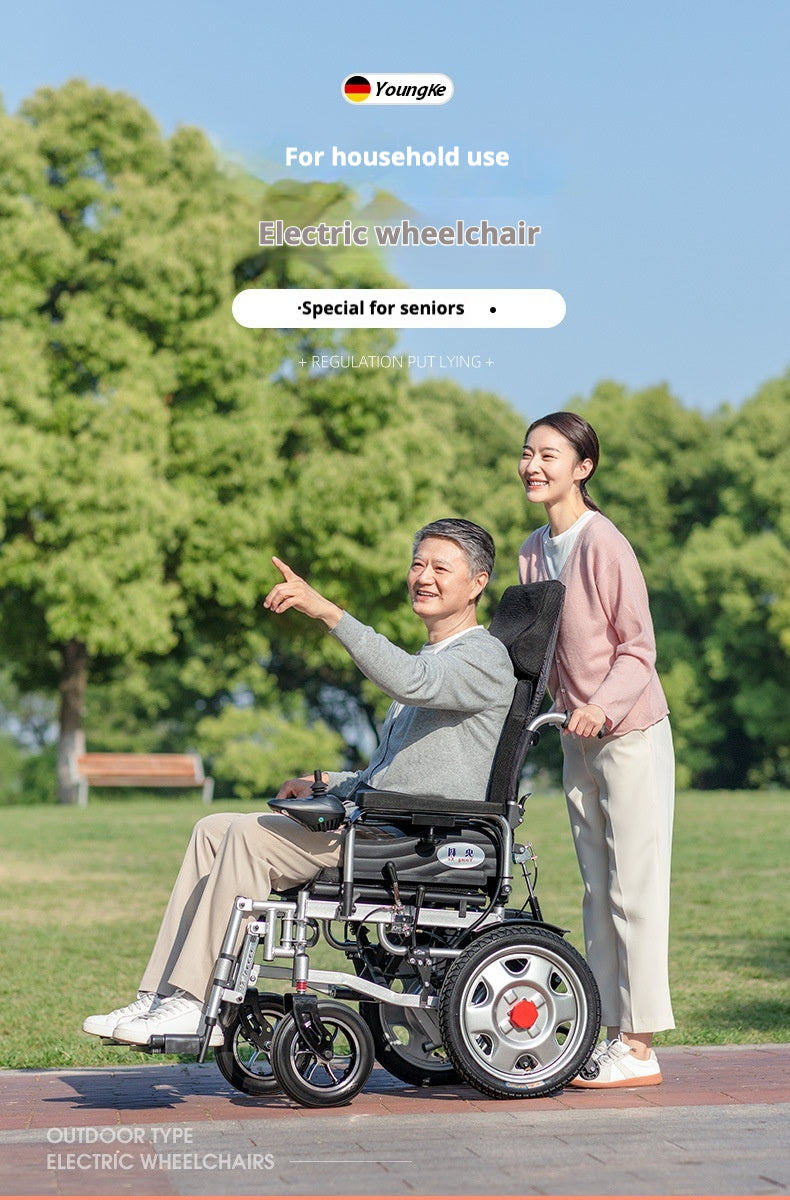 Adjustable Electric Wheelchair Foldable Lightweight Elderly Disabled Intelligent Automatic Lying Four-Wheel Scooter