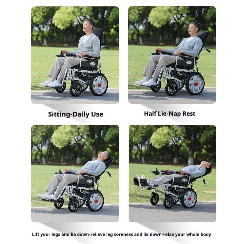 Adjustable Electric Wheelchair Foldable Lightweight Elderly Disabled Intelligent Automatic Lying Four-Wheel Scooter