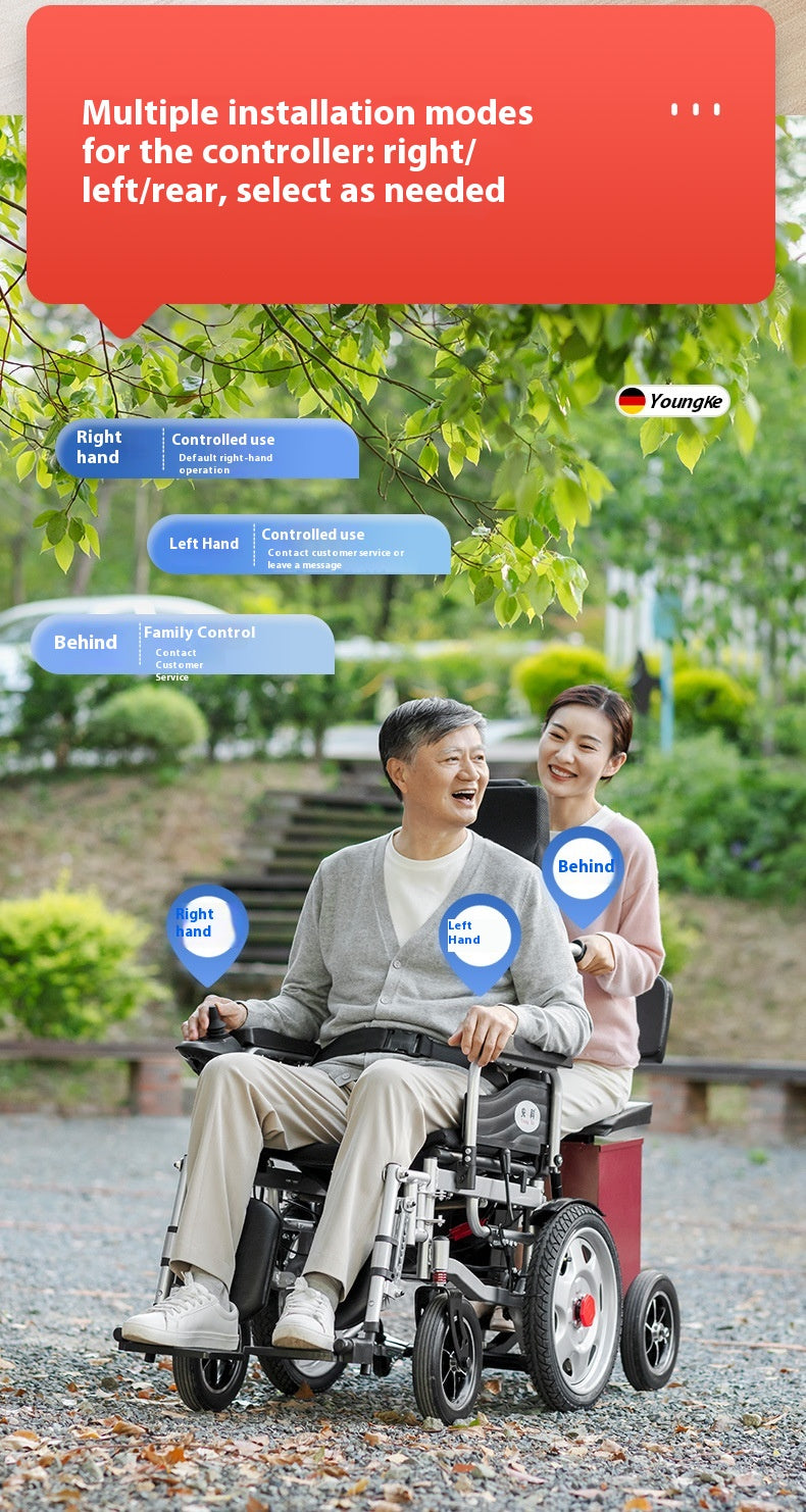 Adjustable Electric Wheelchair Foldable Lightweight Elderly Disabled Intelligent Automatic Lying Four-Wheel Scooter